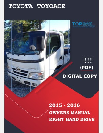 toyota toyoace 2015-2016 owners manual in english